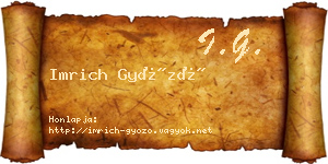 Imrich Győző névjegykártya